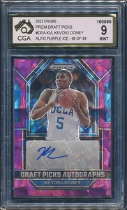 2023-24 Panini Draft Picks Autographs Purple Ice #DPA-KVL Kevon Looney CGA 9 - Picture 1 of 3