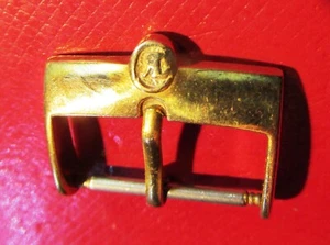 CHRONOSWISS - RARE VINTAGE BUCKLE 18mm INSIDE - YELLOW GOLD COLOR - SWISS MADE - Picture 1 of 6