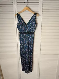 Vestido midi plisado en capas Banana Republic verde floral para mujer 0 boda primavera - Imagen 1 de 11