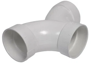 Vaculine Central Vacuum Cleaner White 2 Inch PVC Elbow 3-Way Fitting - Picture 1 of 2
