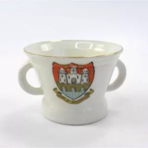 W H Goss crested china miniature Model of Cromwellian Mortar Arms Of Bridgwater - Picture 1 of 4