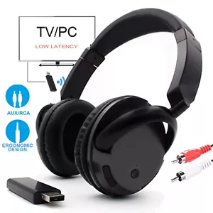 Wireless Headphones for TV Watching with USB Transmitter Support FM Radio I9I9 - Picture 1 of 12