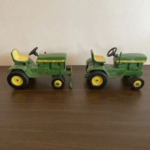 Lot of 2 Vintage 1/16 John Deere 140 Green Lawn & Garden Tractors - Picture 1 of 12