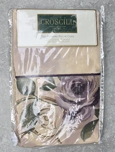 New Retired Croscill Chambord/Cassis Standard Pillowcases Purple Amethyst Rose - Picture 1 of 3