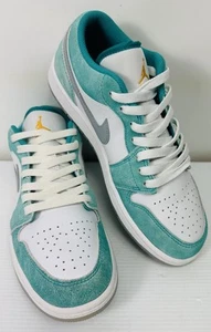 Nike Air Jordan 1 Low DN3705-301 Emerald Taxi White Men - Picture 1 of 11
