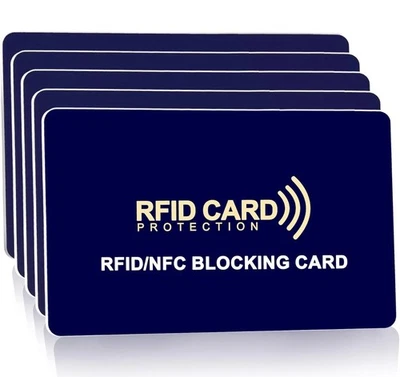 RFID Blocking Card for Wallet - Slim NFC Protector for Credit Debit ID (2 Piece)