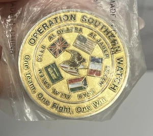 Challenge Coin Operation Southern Watch Prince Sultan Air Base Saudi Arabia - Picture 1 of 2