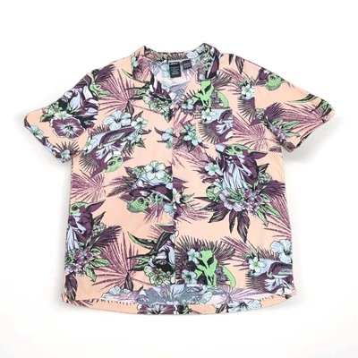 Camisa Hawaiana Star Wars Baby Yoda Tropical Grogu Floral Melocotón Verde Para Hombre XL Foto 1 de 4
