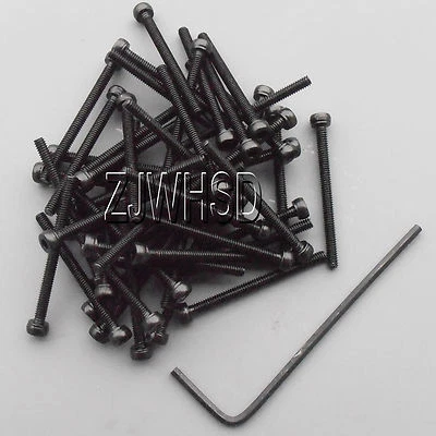 50pcs M2 x 25 Allen Hex Socket Cap Head Screw Ultra Hard Alloy Steel Bolt + Key - Image 1 of 2