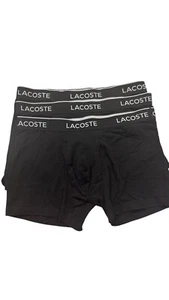 Boxer uomo Lacoste nero cotone XL (set di 3) nuovo senza etichette - Foto 1 di 12