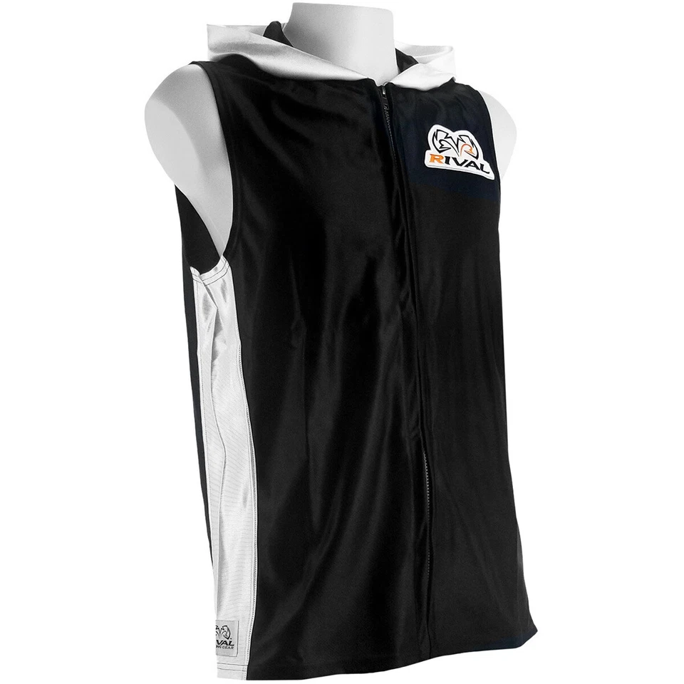 Chaqueta con anillo sin mangas tradicional Rival Boxing Dazzle con capucha - negra/blanca Foto 1 de 1