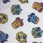 Harry  Potter Cotton Fabric White Hogwarts House Material Licenced Dressmaking