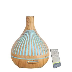 Essential Oil Aroma Diffuser and Remote - 400ml Narrow Top Wood Mist Humidifier - Picture 1 of 8