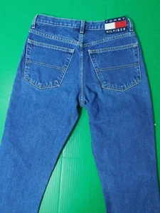 Vtg 90's Tommy Hilfiger Jeans Women's 30x30.5 Medium Wash Boot Leg Big Flag Logo - Picture 1 of 12