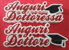 Decorazione LAUREA 'Auguri Dottore/Dottressa' + tocco | Scritta in polistirolo