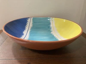 VAL DO SOL Made in Portugal Watercolor Glazed Terracotta PASTA SERVING BOWL - Picture 1 of 4