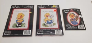 Lot of 3 Vtg CROSS STITCH KITS 1980s Janlynn Suzy's Zoo #38-66 #38-78 #38-135 - Picture 1 of 5