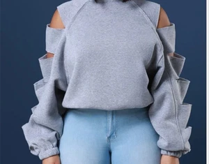 Oversize Sweatshirt mit Schnittärmeln 1XL - Bild 1 von 4