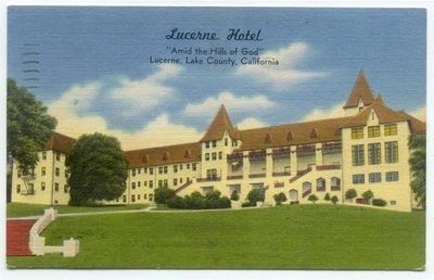 Postal de lino de hotel Lucerna CA Lucerna California Foto 1 de 2