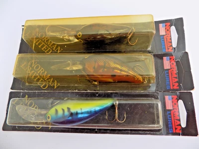 NORMAN LIMITED DEEP DIVER DD14 3" 5/8 oz. - 3 LURES - USA - T70 - Image 1 of 4