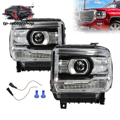 For 2014-2018 GMC Sierra 1500 2015-2019 2500HD 3500HD Projector Headlights Pair Foto 1 de 4