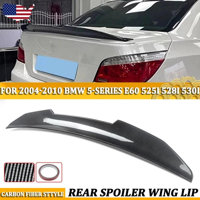 Carbon PSM-Style Duckbill Trunk Spoiler Wing For 2004-10 BMW 5-Series E60 Sedan - Imagem 1 de 4