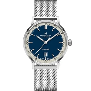 Reloj automático Hamilton Intramatic esfera azul 40 mm acero inoxidable 100 m WR nuevo de - Imagen 1 de 1