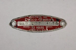 1955 1107627 4L16 DATE ORIGINAL STARTER TAG CORVETTE - Imagen 1 de 1