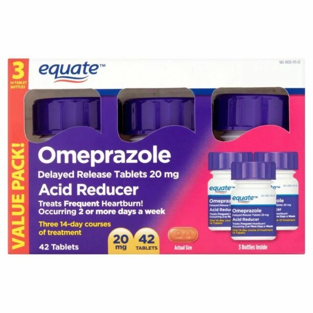 Equate Omeprazole 20mg Delayed Release Acid Reducer Tablets (42 Capsules)