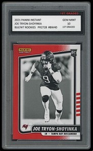JOE TRYON-SHOYINKA 2021 PANINI INSTANT BLACK & WHITE 1ST GRADED 10 ROOKIE CARD