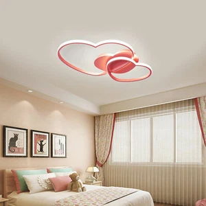 Modern Acrylic LED Chandelier Lamp Heart Shaped Flush Mount Lamp Ceiling Light - Picture 1 of 12