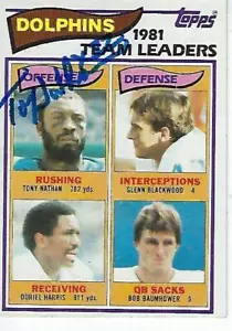 TONY NATHAN FIRMADO 1982 TOPPS #125 - DELFINES MIAMI - Imagen 1 de 1