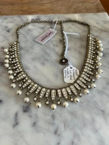 NEW Sweet Romance Gorgeous Art Deco Statement Necklace Crystals Pearls USA - Picture 1 of 12