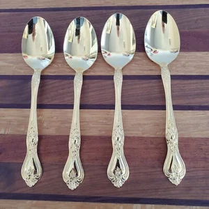 4 cucharas Rogers Co PRECIOUS ROSE 6" chapadas en oro acero inoxidable Corea - Imagen 1 de 8
