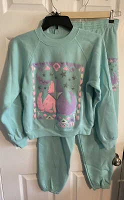 Sudadera vintage Hanes verde azulado Arizona rosa y púrpura coyotes increíble nueva Foto 1 de 4