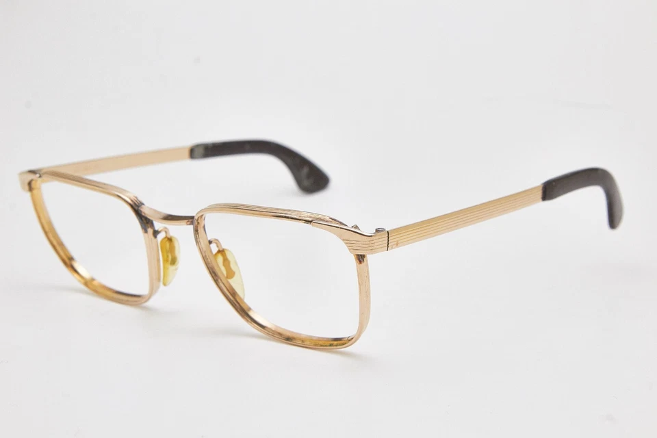 Marco de gafas METALVISTA vintage de los años 70 gafas doradas marco cuadrado piloto Foto 1 de 4