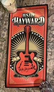 Handgesungen Original Justin Hayward Autogramm 24" x 12" Poster The Moody Blues - Bild 1 von 6