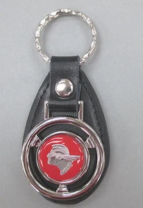 Red Pontiac CHIEF 1224 Mini Steering Wheel Leather Key Ring 1951 52 53 54 1955 - Foto 1 di 4