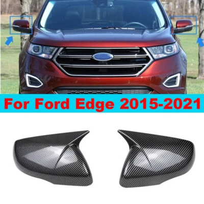 Cubierta de espejo retrovisor lateral para Ford Edge 2015-2021 tapa de ala embellecedor adicional carbono Foto 1 de 4