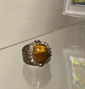 Damenring Modeschmuck opulenter Ring brauner Stein Strass Barock - Bild 1 von 2
