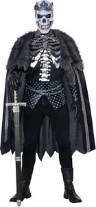 King of the Dead Skeleton Medieval Bones Fancy Dress Up Halloween Adult Costume - Picture 1 of 6