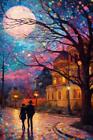 Illustration Einer Wunderschonen Stadt Bei Nacht Im Mosaik Farbstil Erstellt Mi