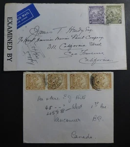BARBADOS 1940'S COVERS 1 CENSORED WWII WORLDWIDE FREE SHIP - Picture 1 of 2
