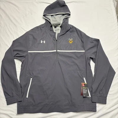 Jaqueta Under Armour masculina 3XL cinza Coldgear forrada infravermelha com capuz 1/2 zíper pulôver - Imagem 1 de 4