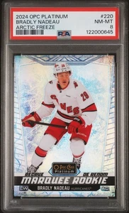 2024-25 O-Pee-Chee Platinum OPC #220 Bradly Nadeau Arctic Freeze /99 PSA 8 - Picture 1 of 2