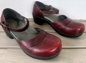 Dansko Mary Jane Red Leather Shoes Size 36 EU/6 US Comfort Work Casual - Picture 1 of 4
