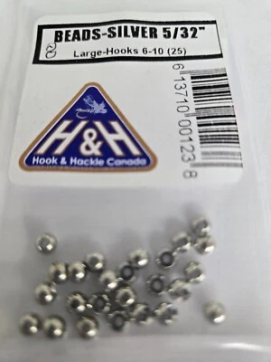 Lote de Cuentas "Plata" 5/32" Grande 25 piezas Gancho tamaño 6 - 10 Foto 1 de 2