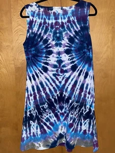 DHARMA TRADING Co Tie Dye Print Beach Hippie Midi Maxi Cotton Tank Dress M 4/6 - Picture 1 of 4