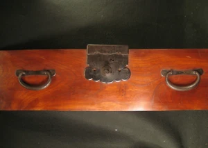 ANTIGUO CAJÓN JAPONÉS ERA MEIJI (c. 1910) TANSU CON CERRADURA DE HIERRO FORJADO CON LLAVE ^ - Imagen 1 de 21
