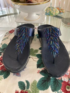FitFlop schwarze Rumba Perlen Sandalen NEU - Größe 9 - Bild 1 von 12